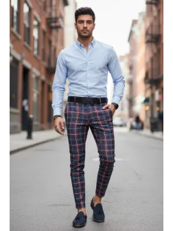 Pantaloni barbati eleganti in carouri B1745 B15-4